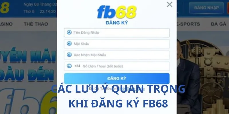 Các lưu ý quan trọng khi đăng ký FB68